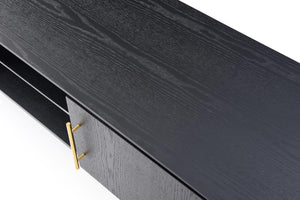 Lantine TV Unit - Black Oak & Brass - Tommy Franks