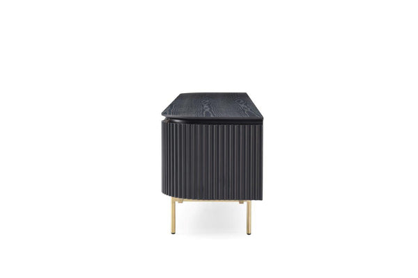 Lantine TV Unit - Black Oak & Brass - Tommy Franks