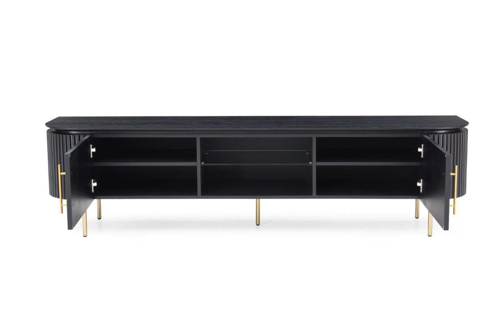 Lantine TV Unit - Black Oak & Brass - XShowhome Limited - Tommy Franks