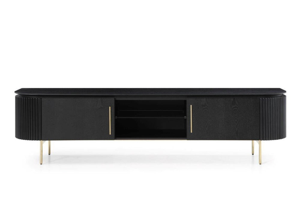 Lantine TV Unit - Black Oak & Brass - XShowhome Limited - Tommy Franks