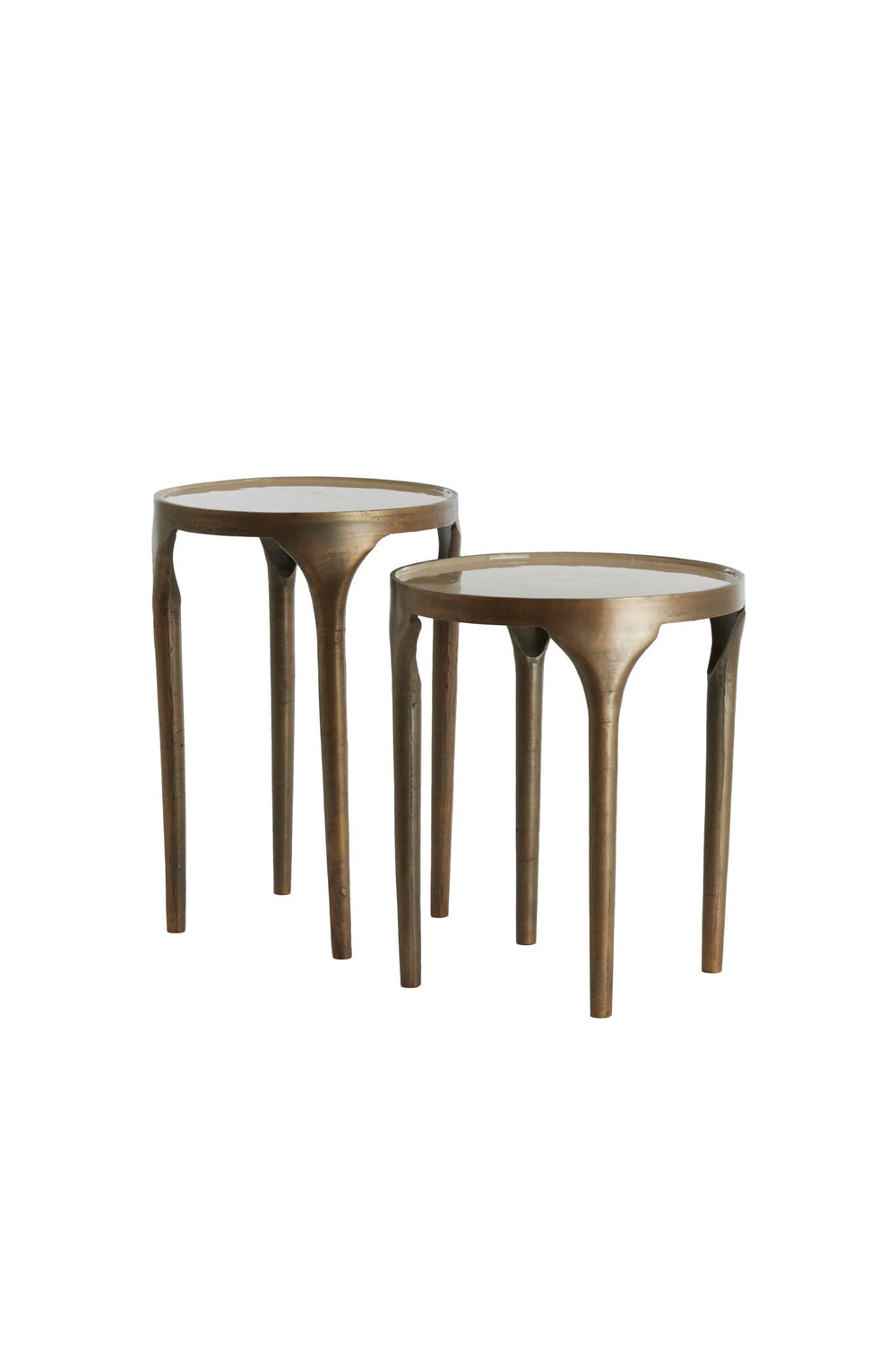 LAPAZ Side Table — Ø40x46 & Antique Bronze & Taupe - Canwell Interiors Limited - Light & Living