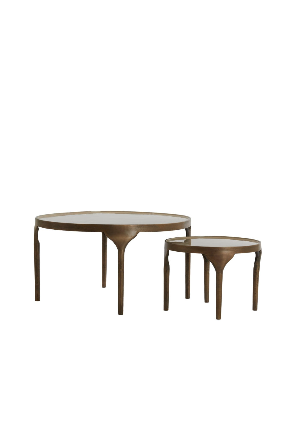 LAPAZ Side Table — Ø49,5x36 & Antique Bronze & Taupe - Canwell Interiors Limited - Light & Living