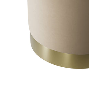 Lara Pouffe Beige Velvet & Brushed Gold Small - Canwell Interiors Limited - Canwell