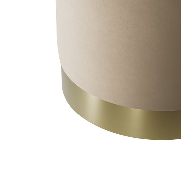 Lara Pouffe Beige Velvet & Brushed Gold Small - Canwell Interiors Limited - Canwell