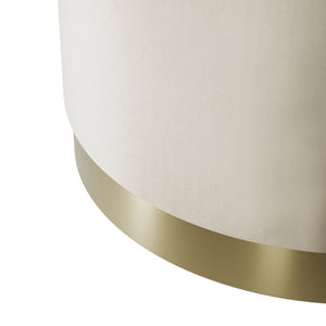 Lara Pouffe Cream Velvet & Brushed Gold Small - Canwell Interiors Limited - Canwell