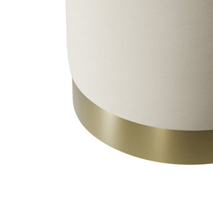 Lara Pouffe Cream Velvet & Brushed Gold Small - Canwell Interiors Limited - Canwell