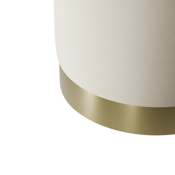 Lara Pouffe Cream Velvet & Brushed Gold Small - Canwell Interiors Limited - Canwell