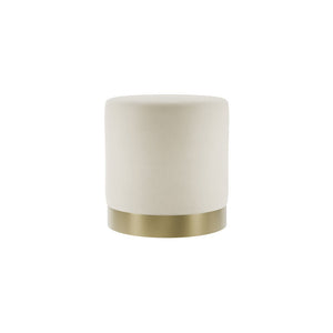 Lara Pouffe Cream Velvet & Brushed Gold Small - Canwell Interiors Limited - Canwell