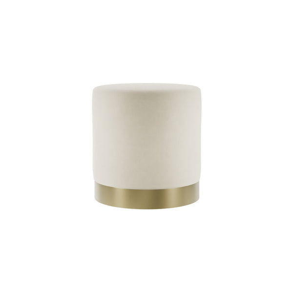 Lara Pouffe Cream Velvet & Brushed Gold Small - Canwell Interiors Limited - Canwell