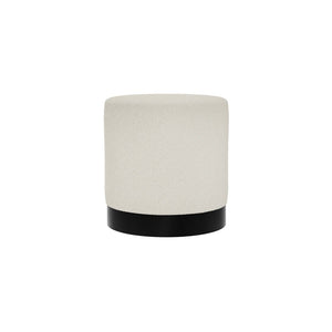 Lara Pouffe Ivory Boucle & Matte Black Large - Canwell Interiors Limited - Canwell