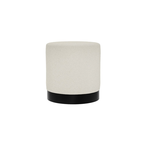 Lara Pouffe Ivory Boucle & Matte Black Large - Canwell Interiors Limited - Canwell