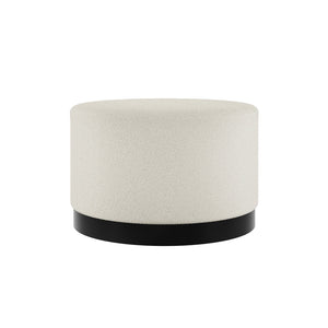 Lara Pouffe Ivory Boucle & Matte Black Large - Canwell Interiors Limited - Canwell