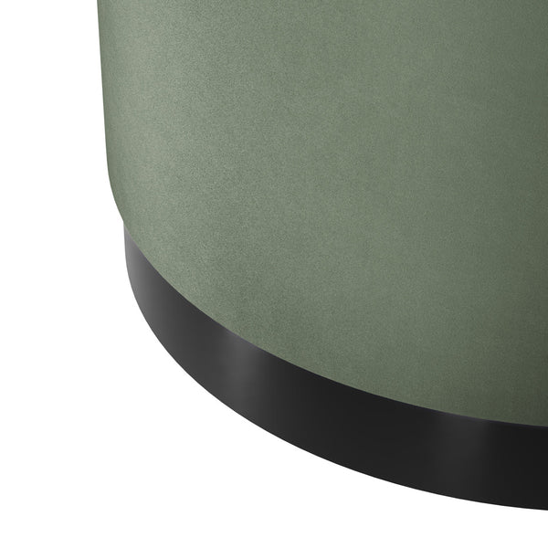 Lara Pouffe Sage Velvet & Matte Black Large - Canwell Interiors Limited - Canwell