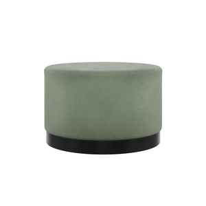 Lara Pouffe Sage Velvet & Matte Black Large - Canwell Interiors Limited - Canwell