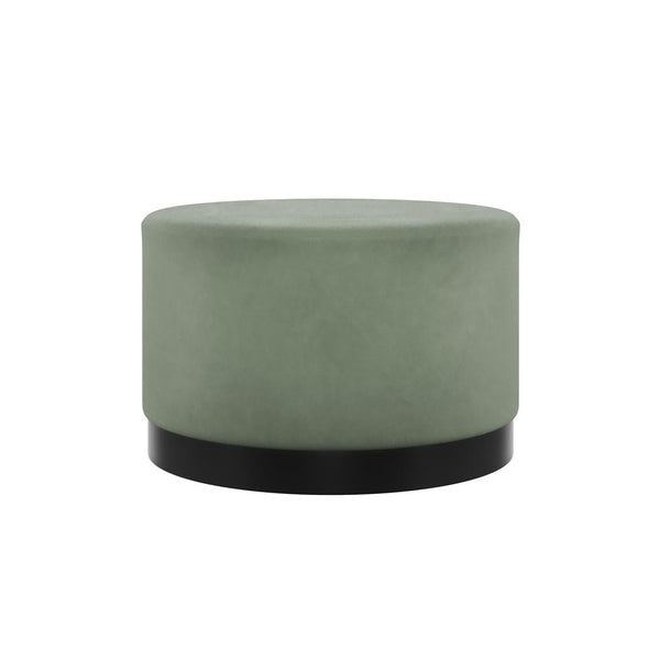 Lara Pouffe Sage Velvet & Matte Black Large - Canwell Interiors Limited - Canwell