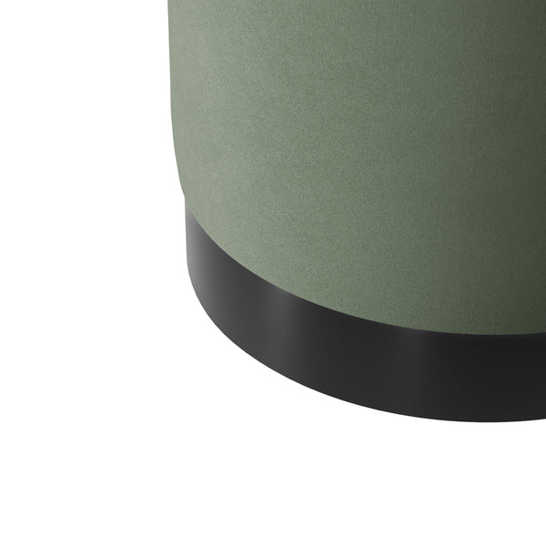 Lara Pouffe Sage Velvet & Matte Black Large - Canwell Interiors Limited - Canwell