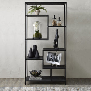Large Black Multi Shelf Unit - Canwell Interiors Limited - Hills