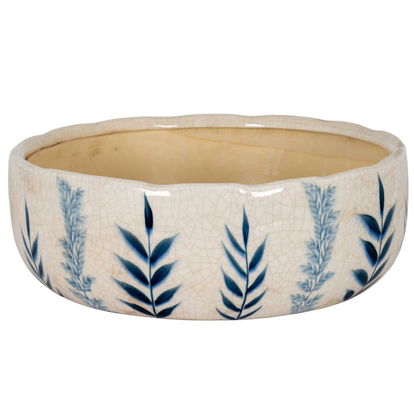 Large Blue Flora Bowl Pot - Canwell Interiors Limited - Hills