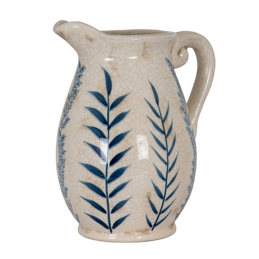 Large Blue Flora Olpe Jug Vase - Canwell Interiors Limited - Hills