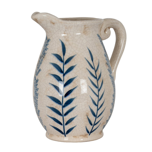Large Blue Flora Olpe Jug Vase - Canwell Interiors Limited - Hills