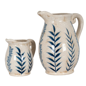 Large Blue Flora Olpe Jug Vase - Canwell Interiors Limited - Hills