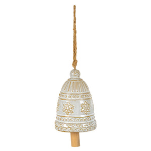 Large Ceramic Bell Tree Ornament With Snowflake Detail - Canwell Interiors Limited - Hills