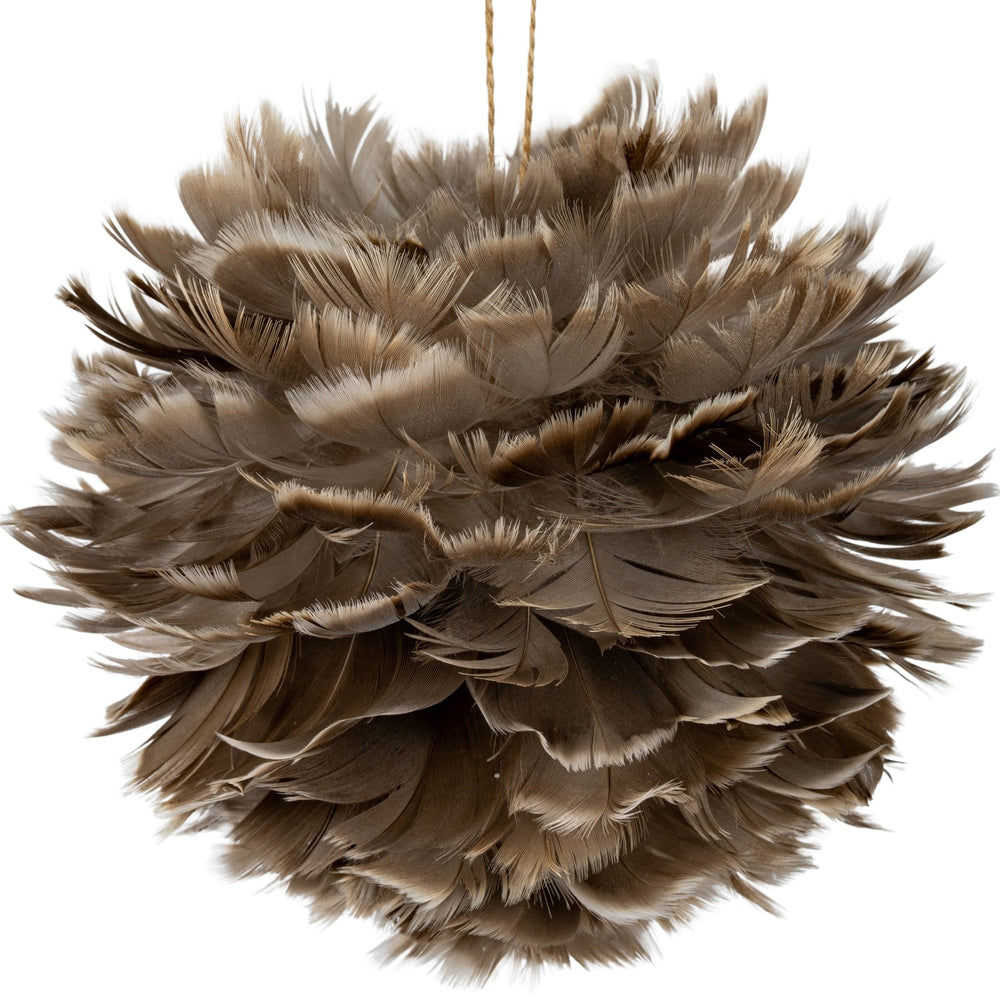 Large Fawn Feather Ball Decoration - Canwell Interiors Limited - Hills