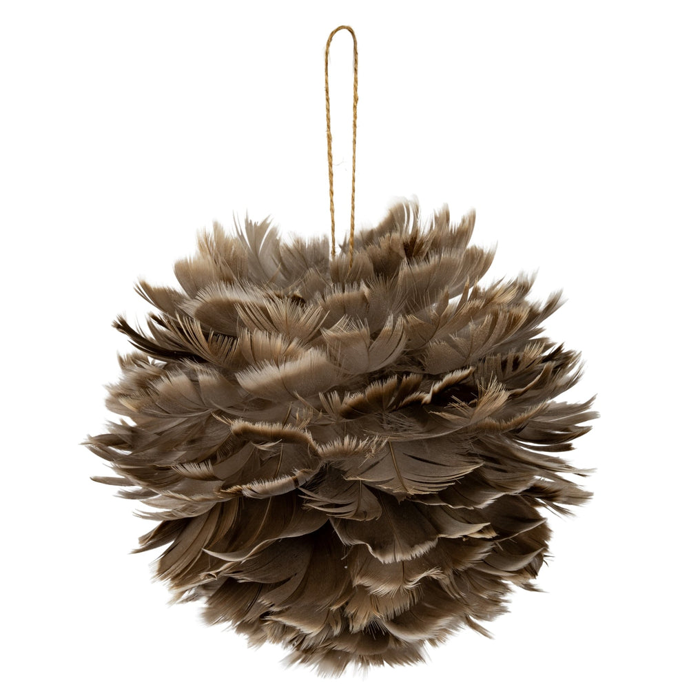 Large Fawn Feather Ball Decoration - Canwell Interiors Limited - Hills
