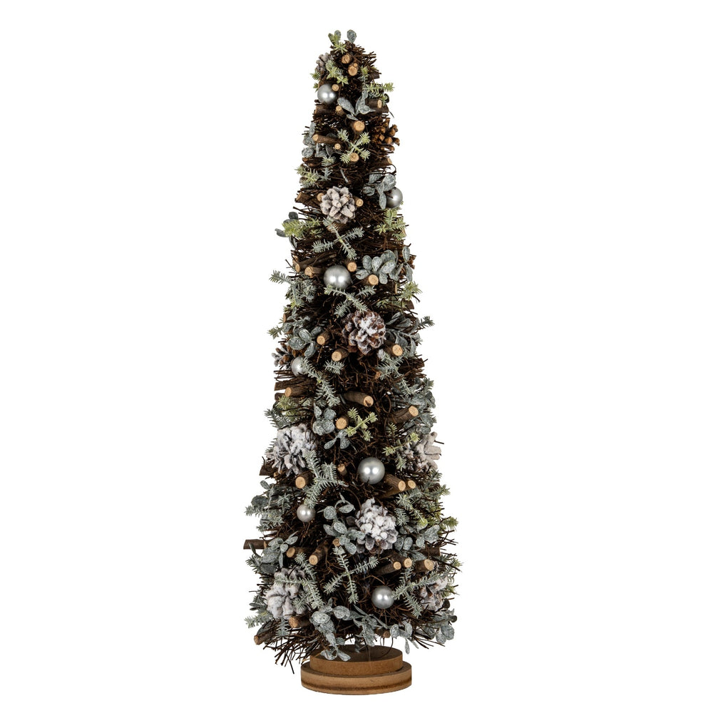 Large Frosted Forest Tree With Pinecones And Pearls - Canwell Interiors Limited - Hills