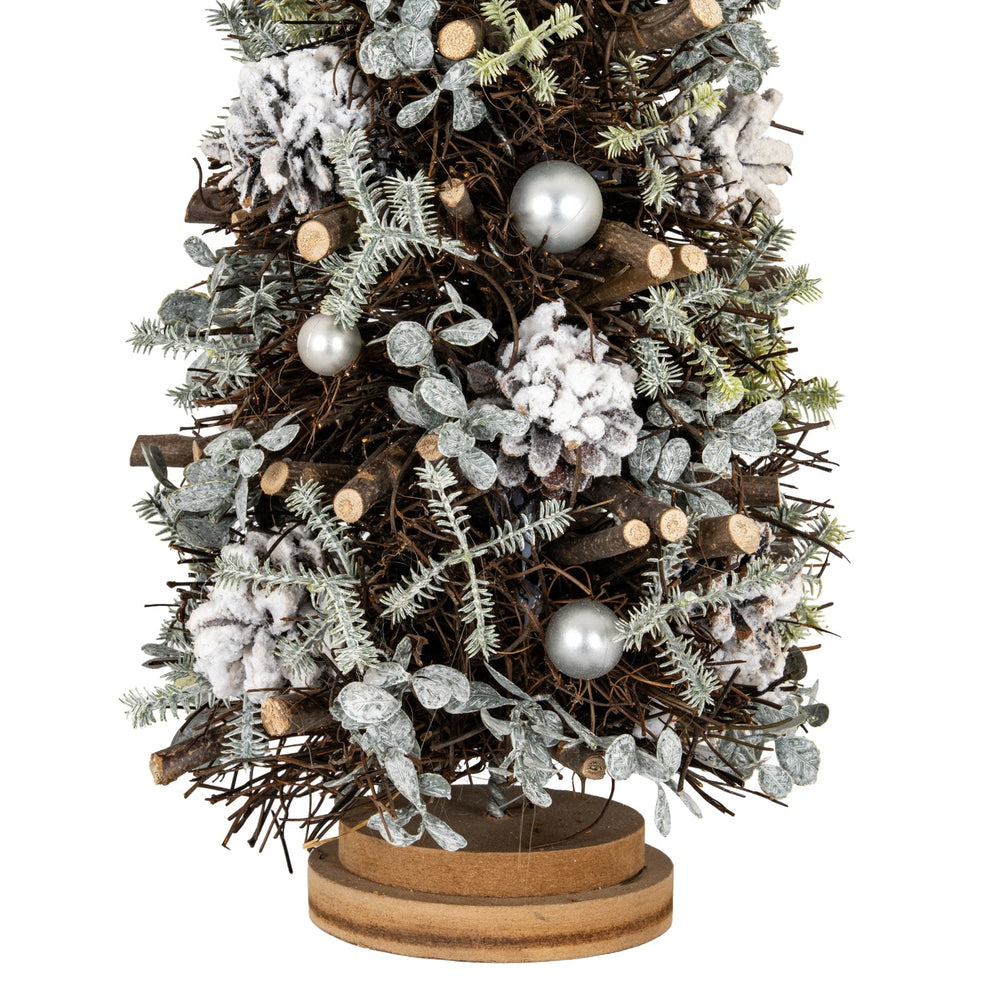 Large Frosted Forest Tree With Pinecones And Pearls - Canwell Interiors Limited - Hills