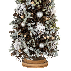 Large Frosted Forest Tree With Pinecones And Pearls - Canwell Interiors Limited - Hills