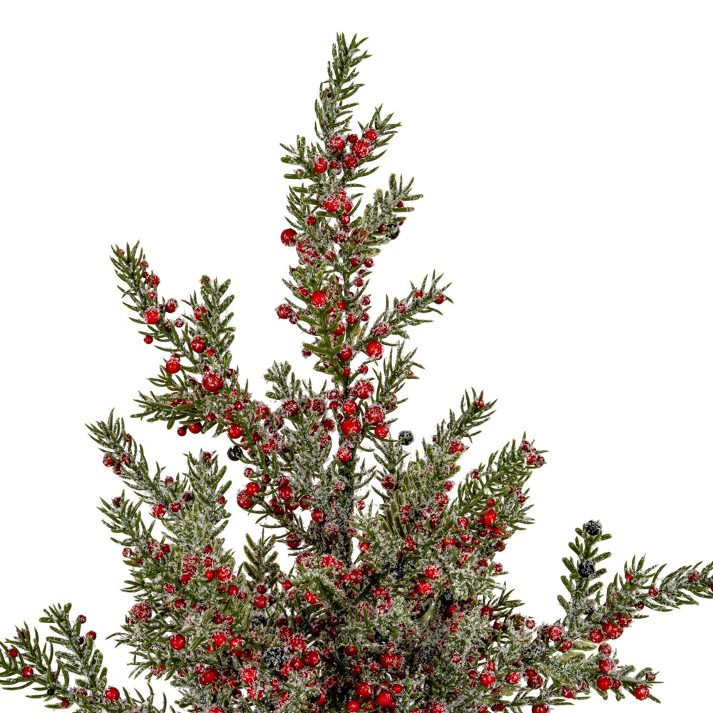 Large Frosted Winter Berry Tree On Wooden Block - Canwell Interiors Limited - Hills