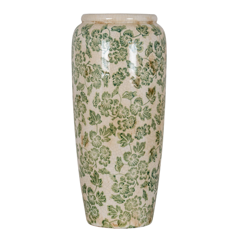 Large Green Clover Tall Olpe Vase - Canwell Interiors Limited - Hills
