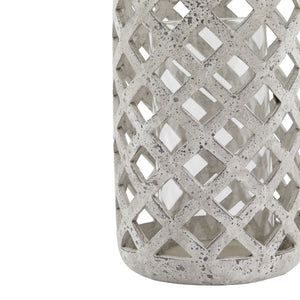 Large Grey Stone Effect Hurricane Lantern - Canwell Interiors Limited - Hills