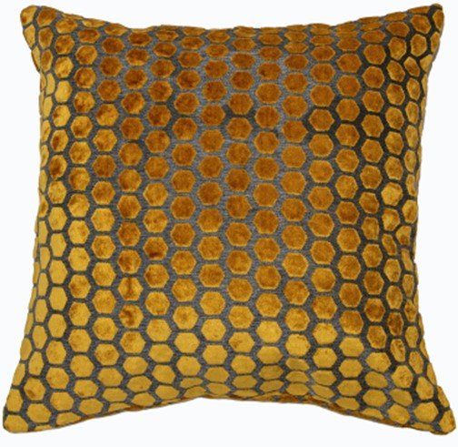 Large Hex Cut Velvet Gold 56x56 - Canwell Interiors Limited - Malini
