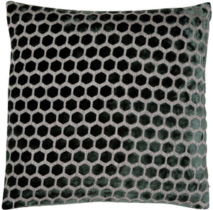 Large Hex Cut Velvet Pine Green 56x56 - Canwell Interiors Limited - Malini