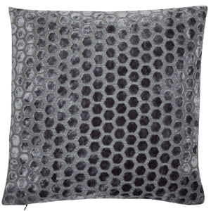 Large Hex Cut Velvet Slate 56x56 - Canwell Interiors Limited - Malini