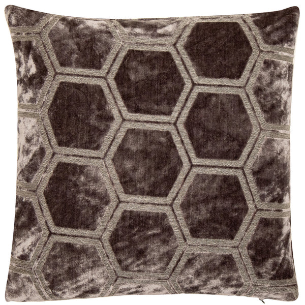 Large Hexagon Cut Velvet Slate 56x56 - Canwell Interiors Limited - Malini
