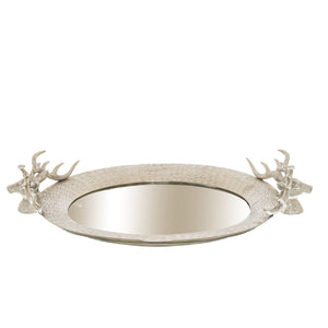 Large Mirrored Tray with Stag Heads - Canwell Interiors Limited - Hills