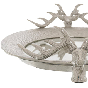 Large Mirrored Tray with Stag Heads - Canwell Interiors Limited - Hills