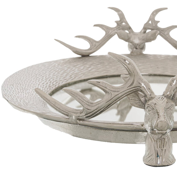 Large Mirrored Tray with Stag Heads - Canwell Interiors Limited - Hills