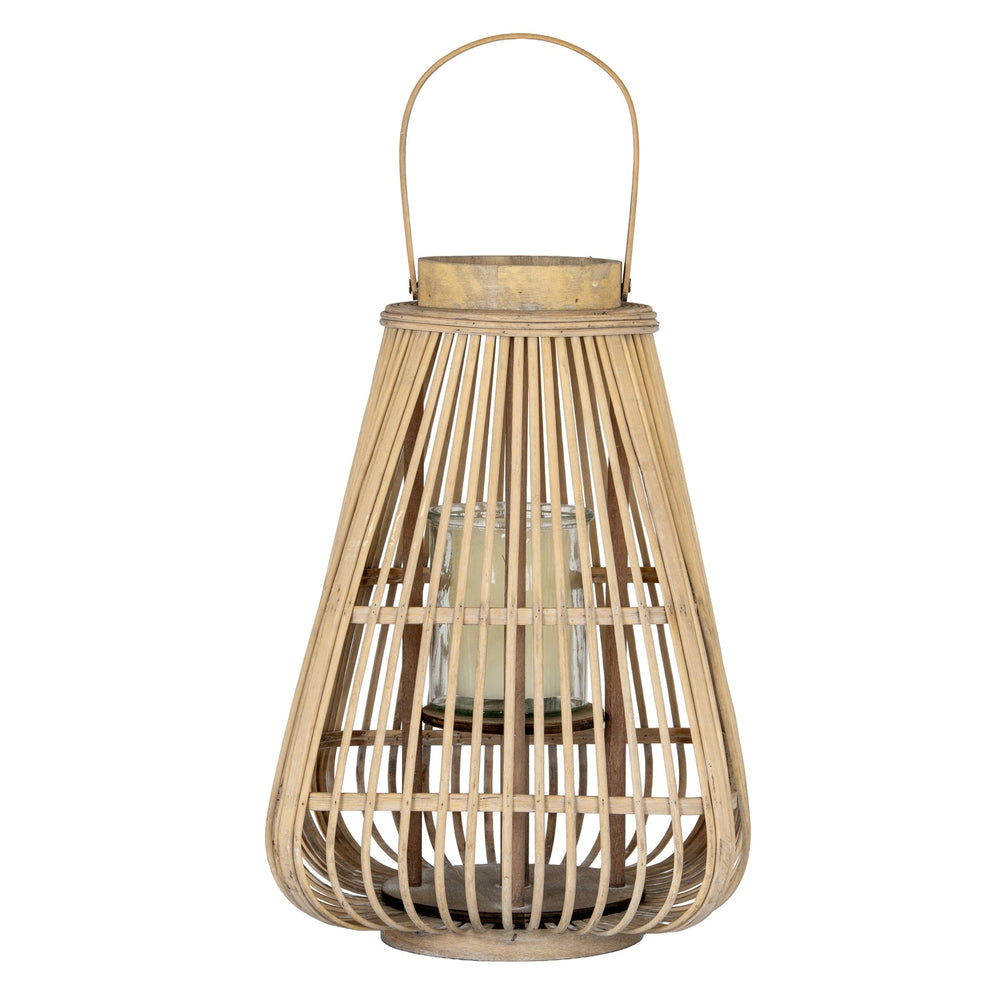 Large Peardrop Wicker Lantern with Glass Holder - Canwell Interiors Limited - Hills