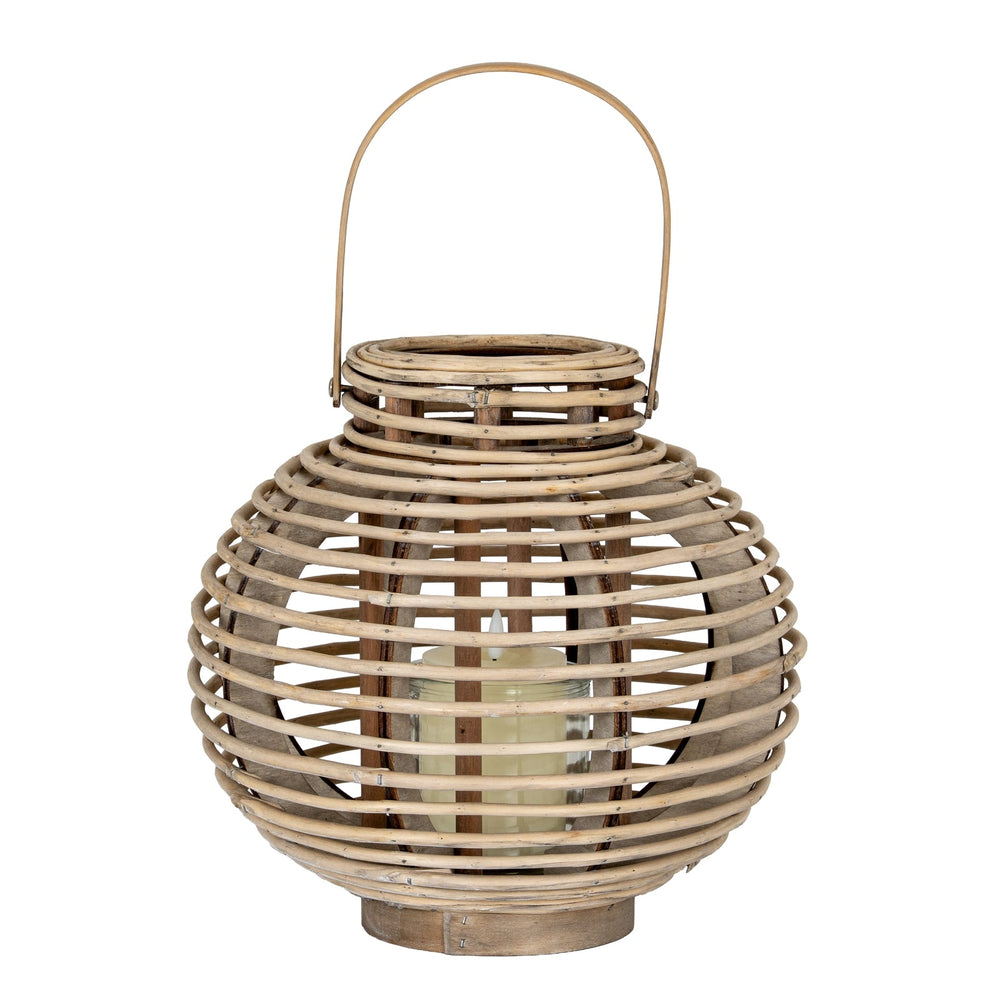 Large Round Willow Lantern with Glass Holder - Canwell Interiors Limited - Hills