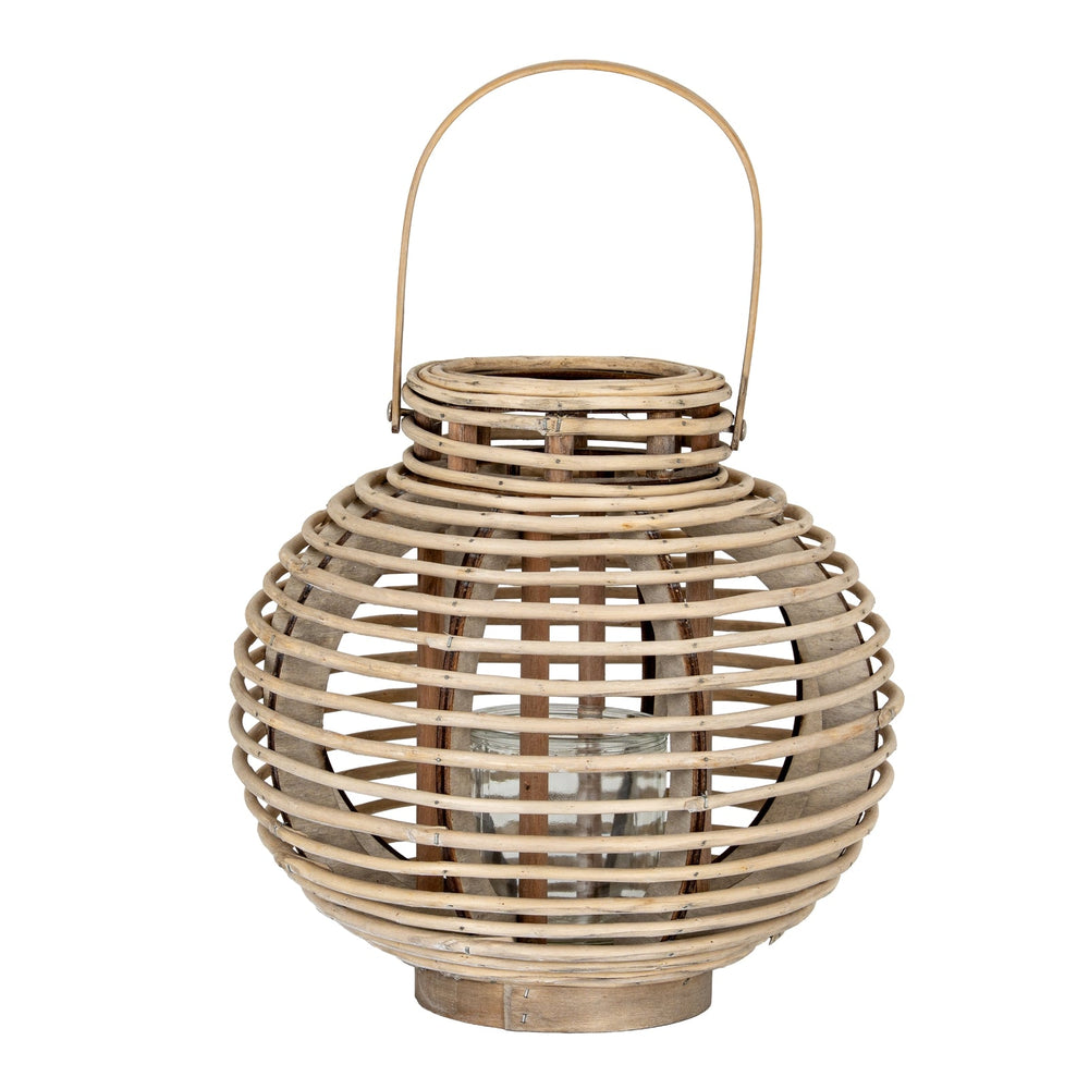 Large Round Willow Lantern with Glass Holder - Canwell Interiors Limited - Hills