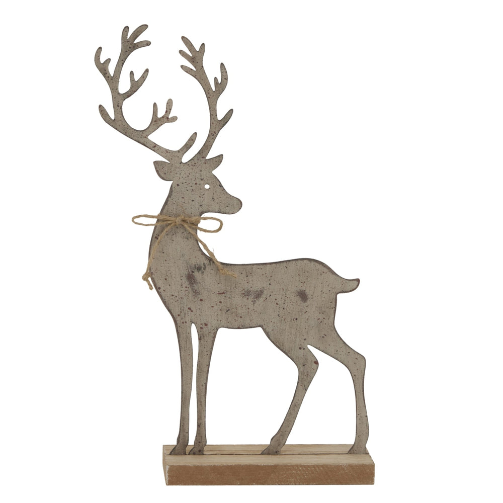Large Rustic Metal Reindeer on Wood Stand - XShowhome Limited - Hills