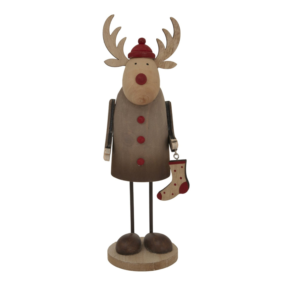Large Rustic Rudolf with Stocking Decoration - XShowhome Limited - Hills