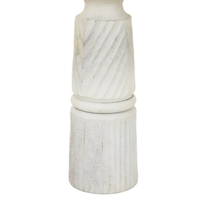 Large White Carved Candle Holder - Canwell Interiors Limited - Hills