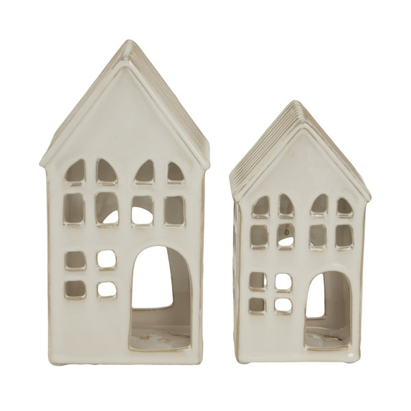 Large White Ceramic House Tea Light Holder - Canwell Interiors Limited - Hills