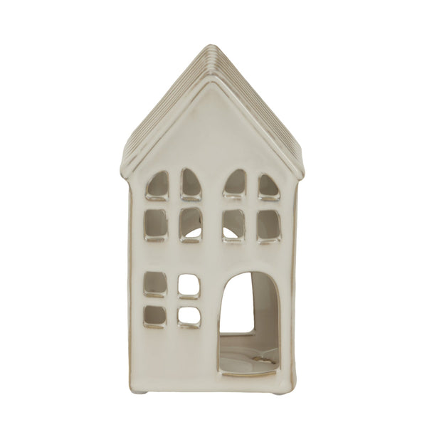 Large White Ceramic House Tea Light Holder - Canwell Interiors Limited - Hills