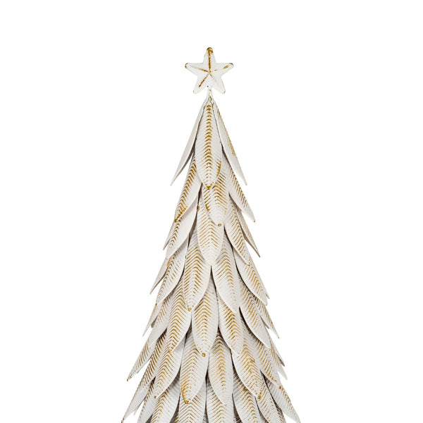 Large White Metal Christmas Tree on Wooden Stand - Canwell Interiors Limited - Hills